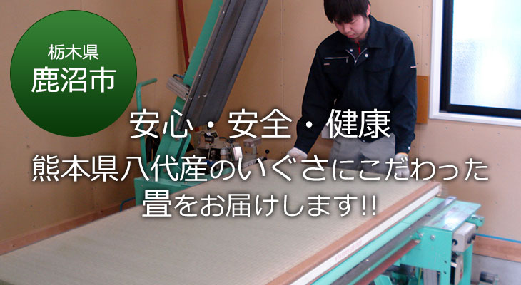 鹿沼市 安心・安全・健康 熊本県八代産のいぐさにこだわった畳をお届けします